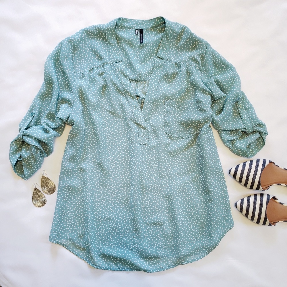 Maurices chiffon V-neck semi-sheer blouse